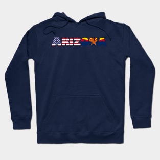 Arizona State Flag/ American Flag Hoodie